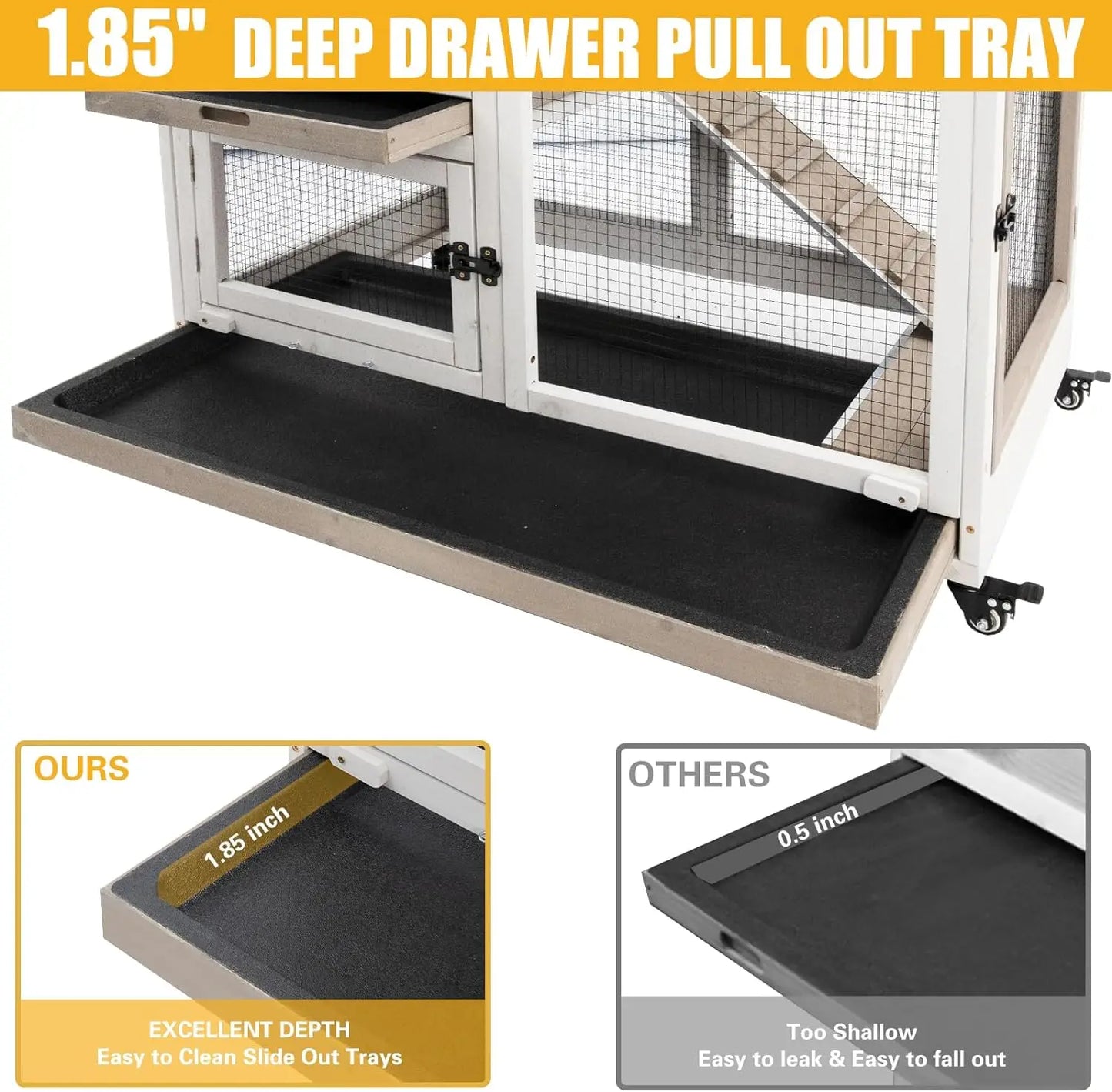 In/Outdoor Rabbit Hutch 2 Colors 2 Styles 2 Floors