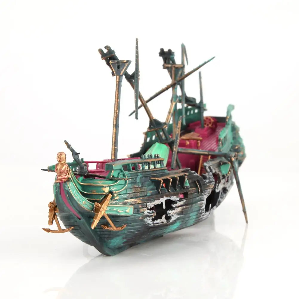 Fish Tank Ship Wreck & Divers Decor