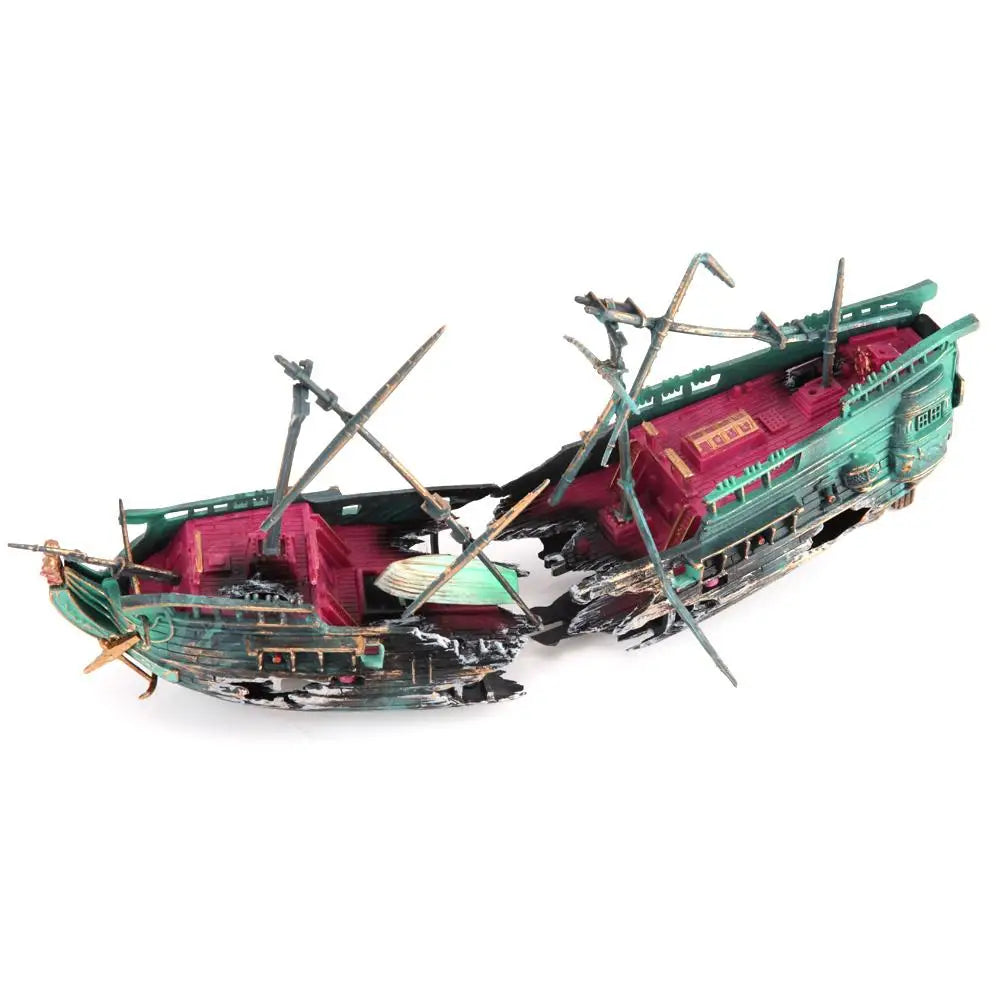 Fish Tank Ship Wreck & Divers Decor