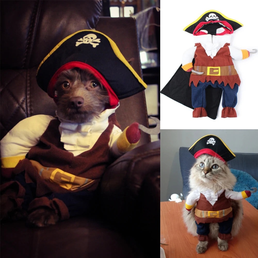 Cat Dog Halloween Pirate Costume