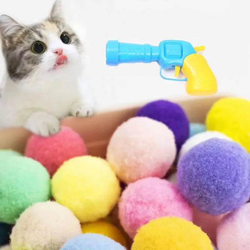 Cat Toy Gun Shoots Plush Balls