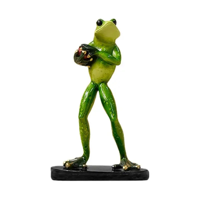 Decorative Frog Statue Frog Baseball Statue American Style Sports Frog Statue Rural Ornament For Fish Tank Desktop