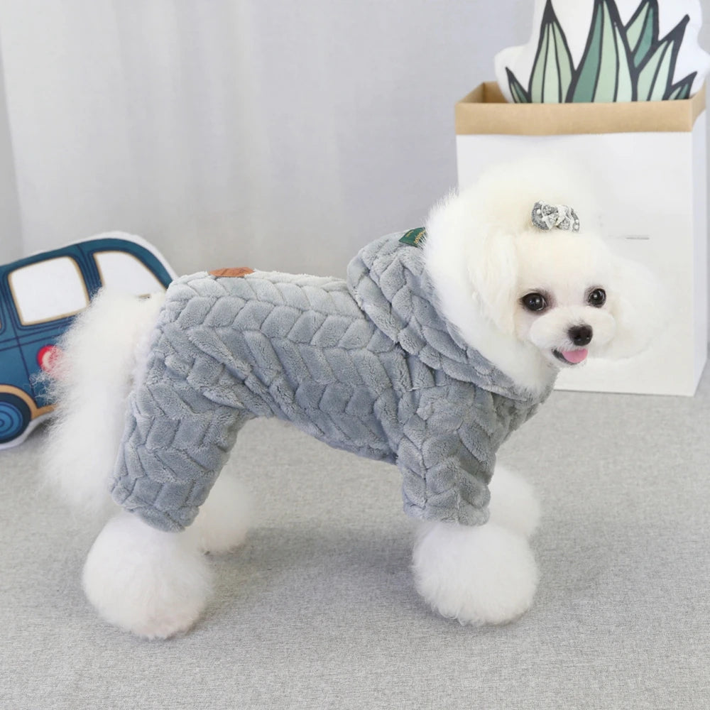 Winter Dog Jacket Hoodie Covers Legs S-2XL