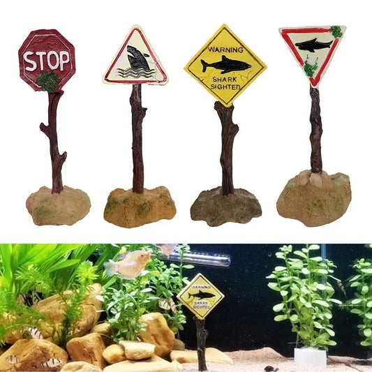 Fish Tank Warning Signs Landscape Accessories