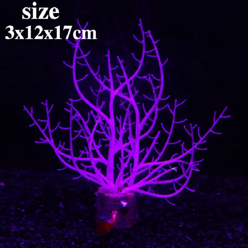 Fish Tank Glowing Silicone Coral Aquarium Plants