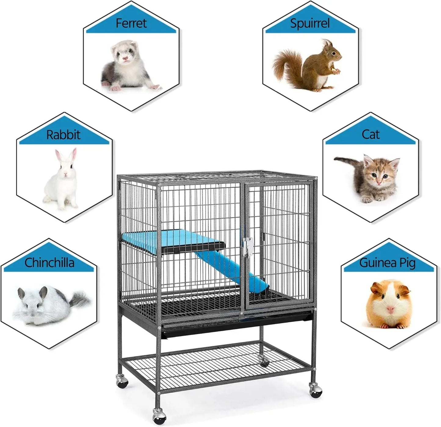 Ferret Guinea Pig Rolling Metal Cage