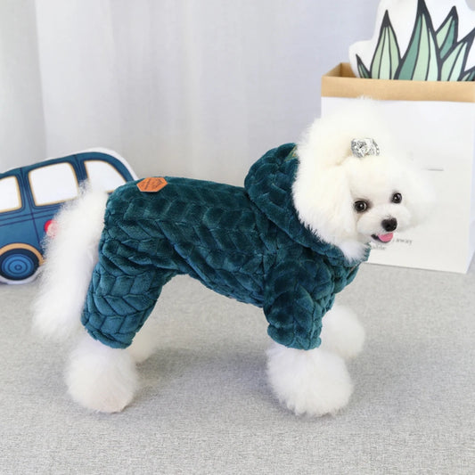 Winter Dog Jacket Hoodie Covers Legs S-2XL