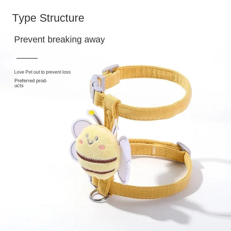 Cat Dog Pastel Bee Harness Leash