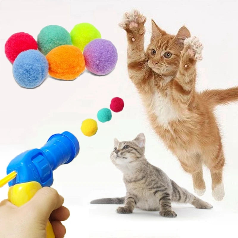 Cat Toy Gun Shoots Plush Balls