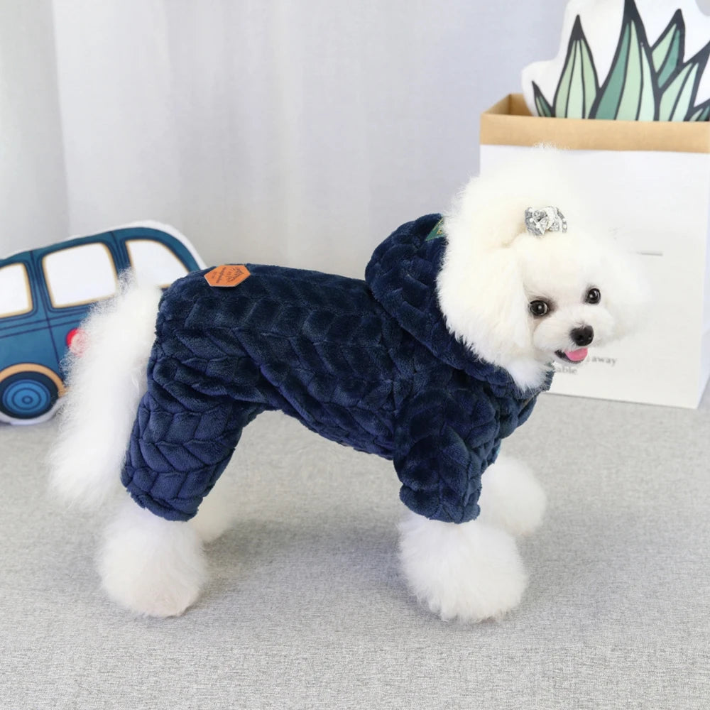 Winter Dog Jacket Hoodie Covers Legs S-2XL