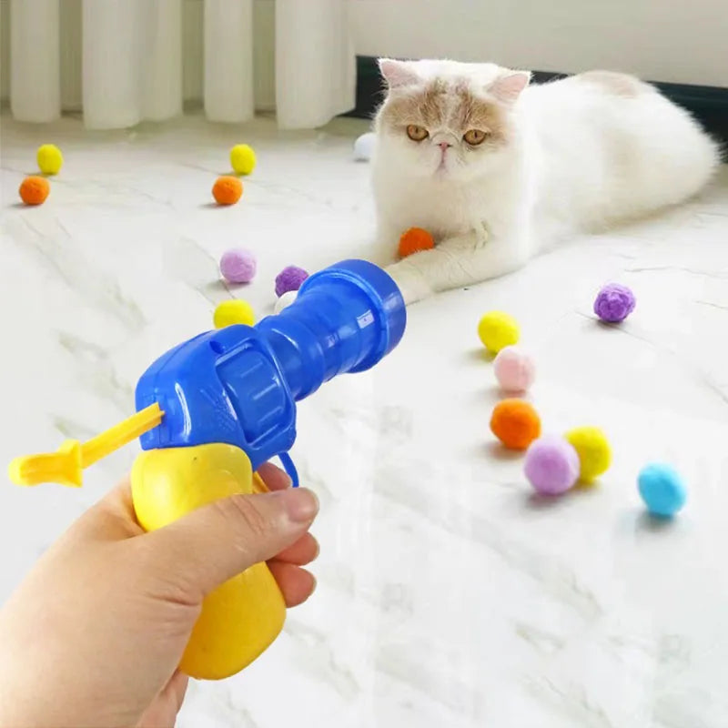 Cat Toy Gun Shoots Plush Balls