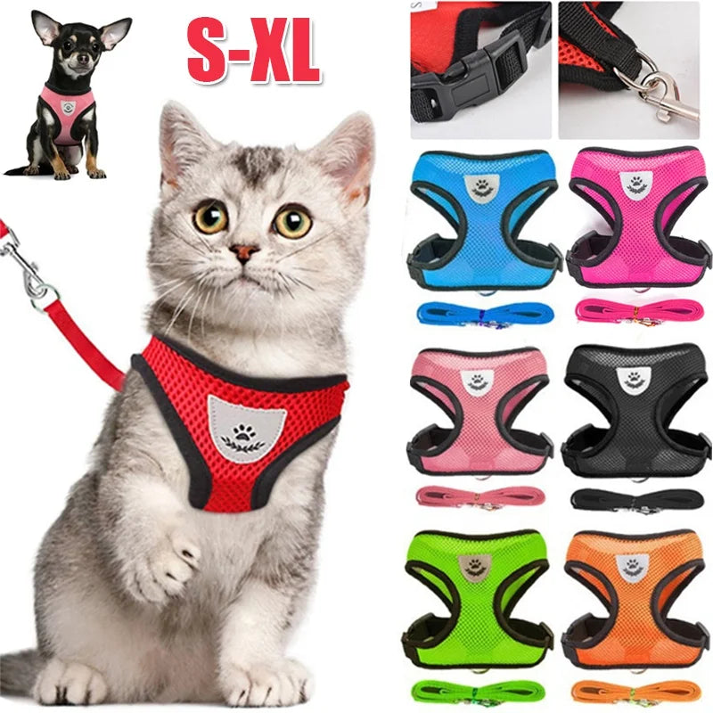 Cat Dog Mesh Harness Leash