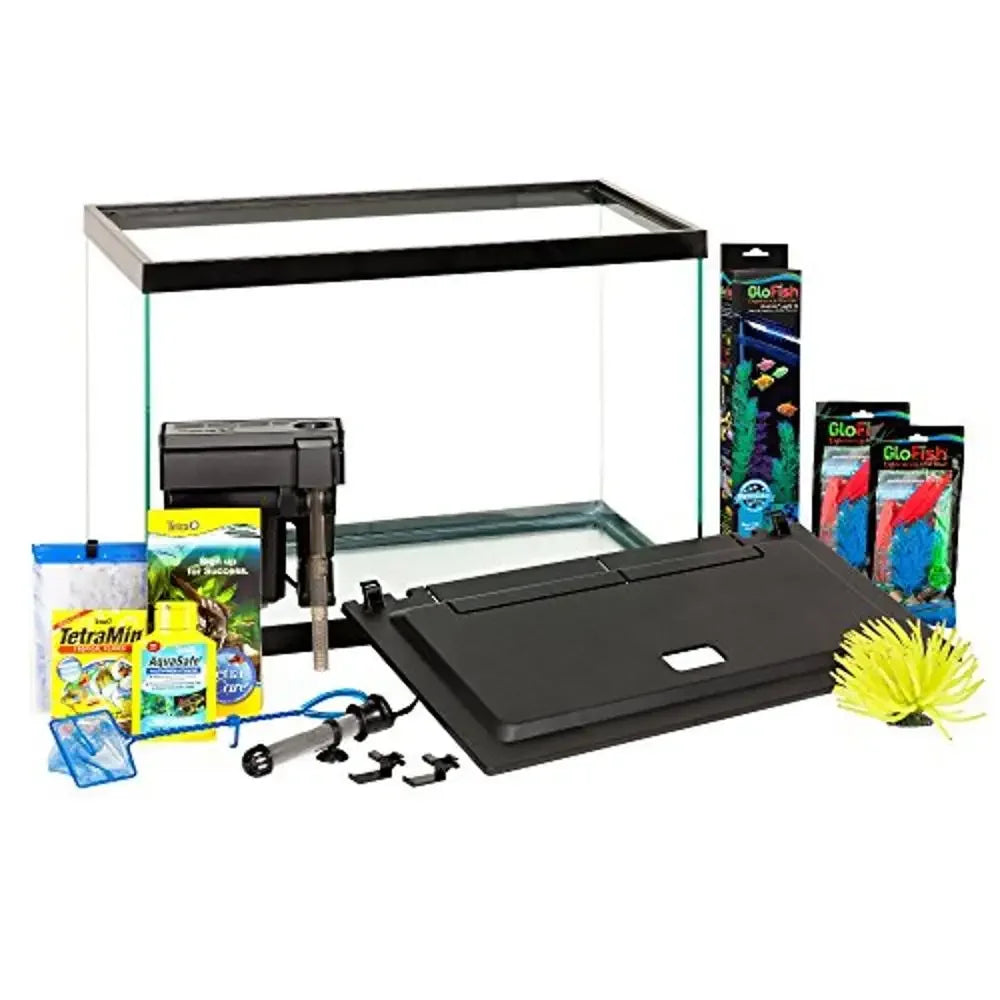 Neon Aquarium Kit Filter Lights Heater 20 Gallon