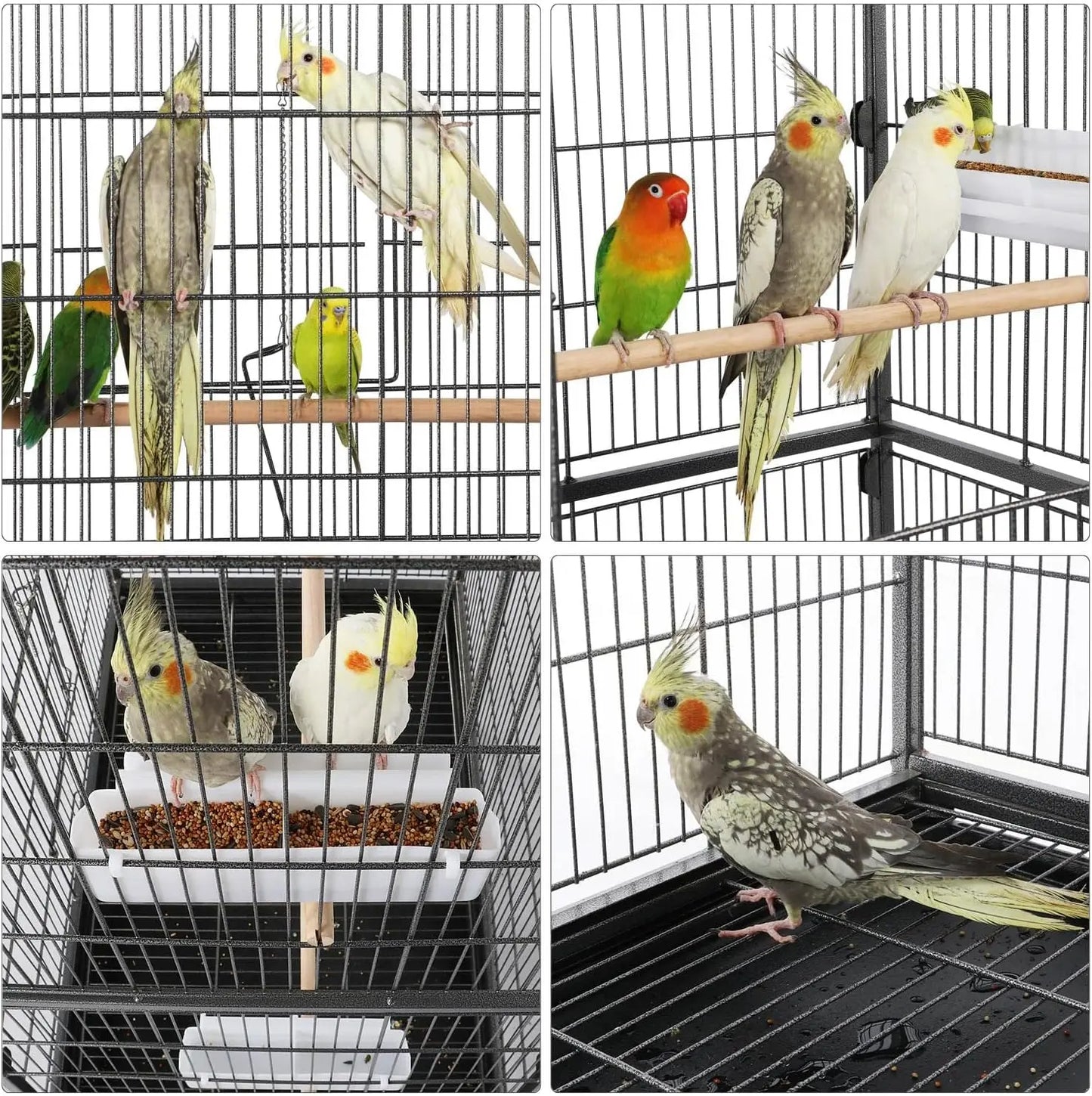 60.5inch Extra Large Bird Cage Metal Parrot Cage Flight Cage for Cockatiels African Grey Quaker Green Cheek Sun Conure Medium
60.5 Inch Extra Large Bird Cage Metal