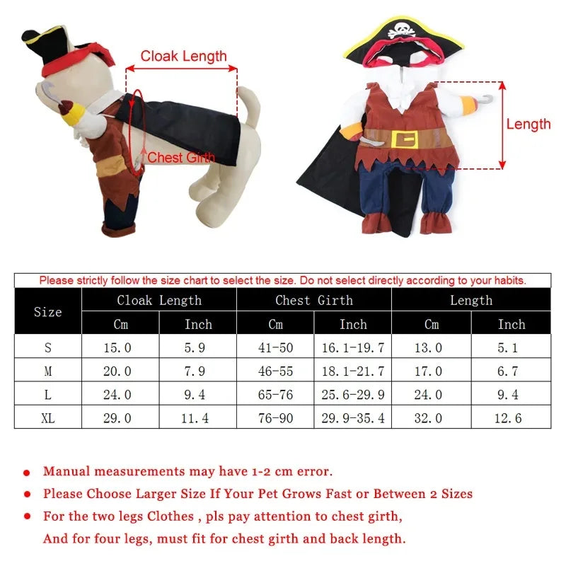 Cat Dog Halloween Pirate Costume