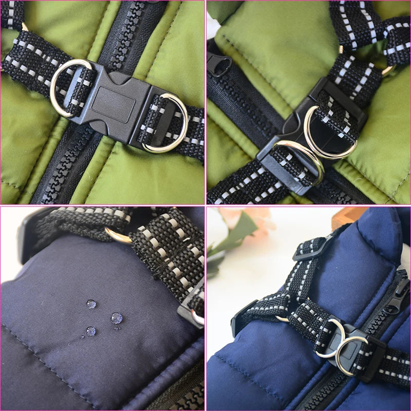 Winter Dog Jacket With Harness Waterproof