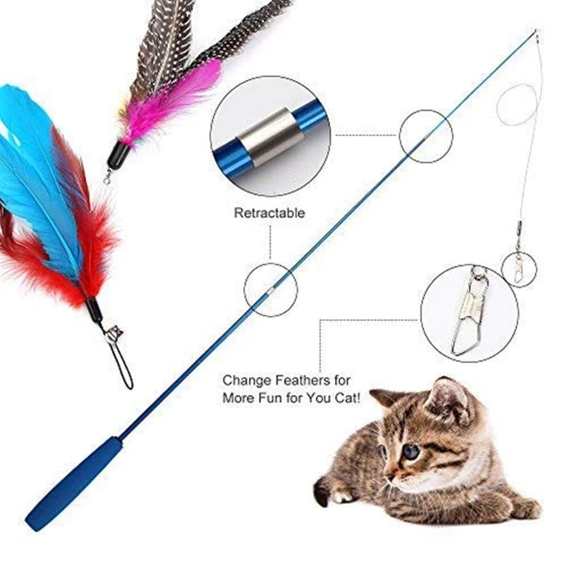 Cat Toy Telescope Rod Replace Feathers