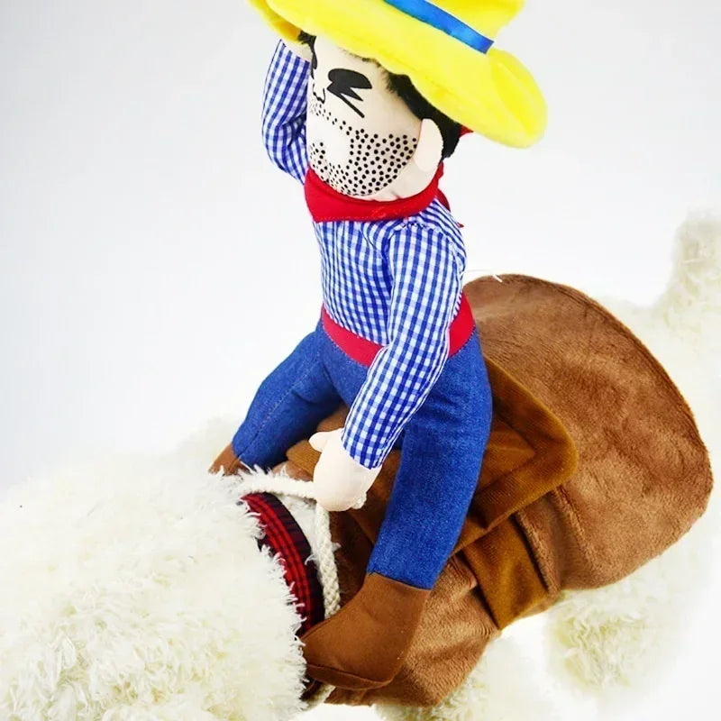 Dog Cat Cowboy In Saddle Costume