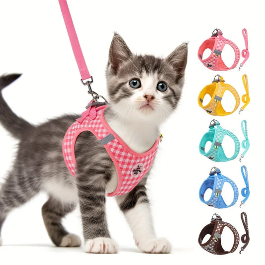 Cat Breathable Reflective Harness & Leash