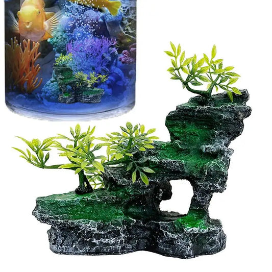 Fish Tank Terrace Rocks Decor Aquarium