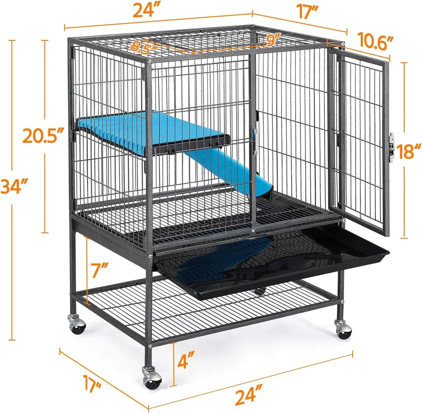 Ferret Guinea Pig Rolling Metal Cage