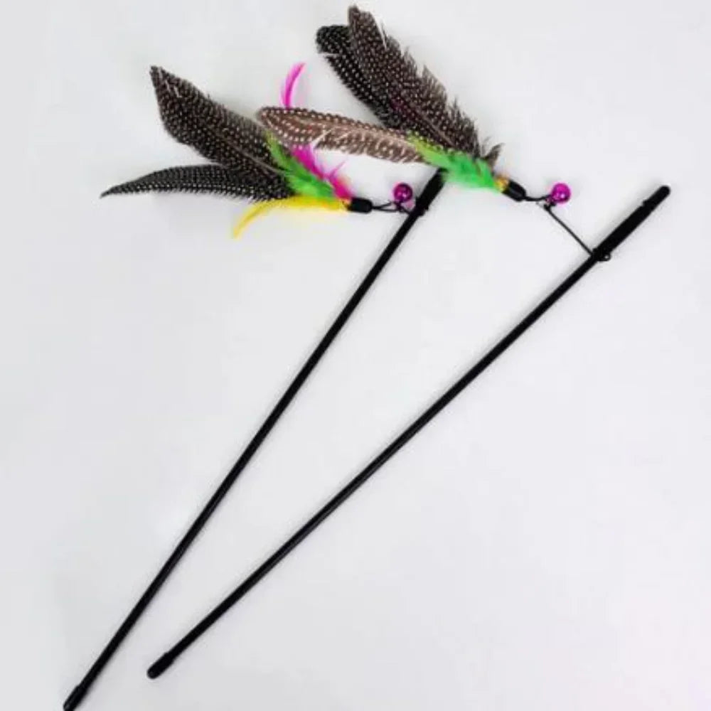 Cat Toy Stick Feather Bell Teaser