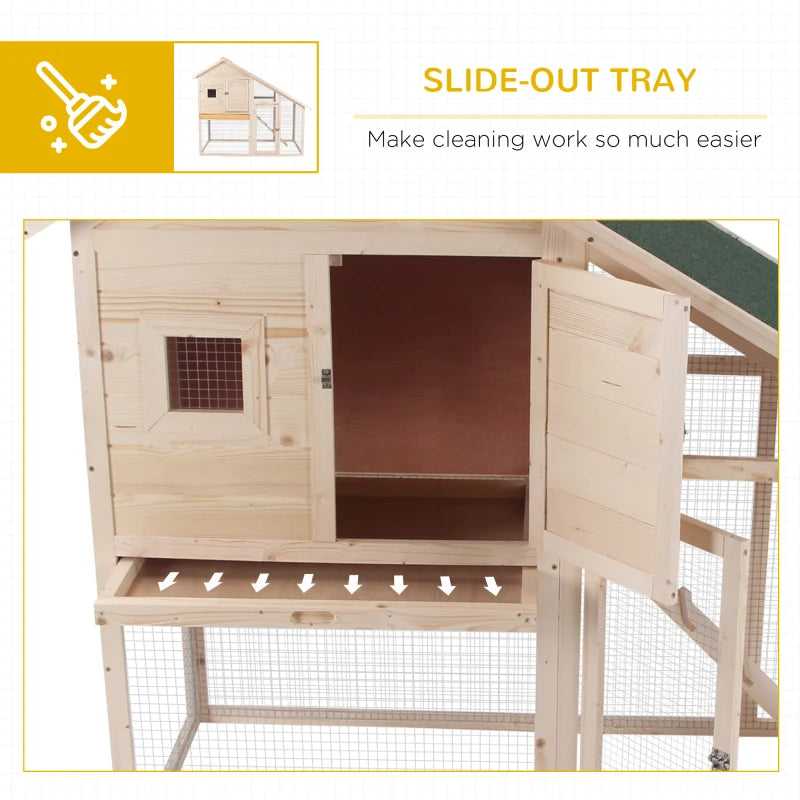 2 Tier Wood Rabbit Hutch Removable Tray Ramp